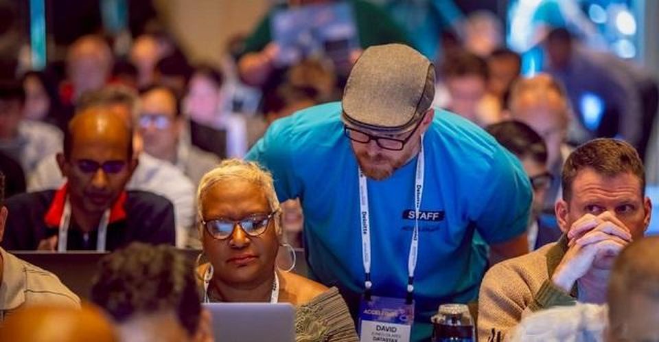 David Jones-Gilardi speaking at a technical conference